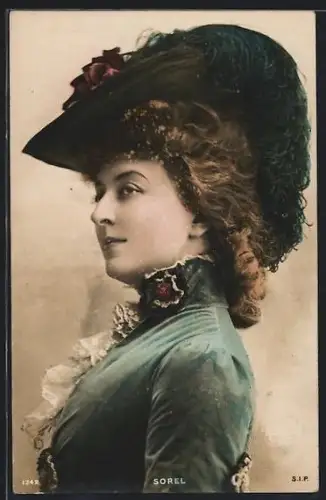 Foto-AK Atelier Reutlinger, Paris, 1342 Schauspielerin Sorel