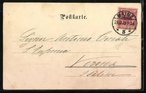 AK Mainz, Totalansicht, Rheinseite