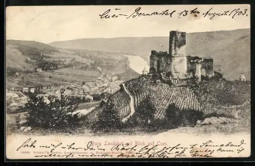 AK Landshut, Burg Landshut mit Blick auf Cues