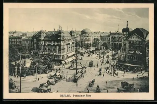 AK Berlin-Tiergarten, Potsdamer Platz aus der Vogelschau
