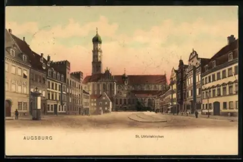AK Augsburg, Strasse an den St. Ulrichskirchen