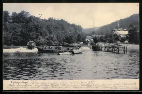 AK Falkenthal, Uferpartie mit Bootssteg