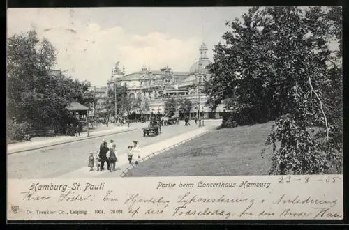 AK Hamburg-St. Pauli, Strassenpartie beim Concerthaus