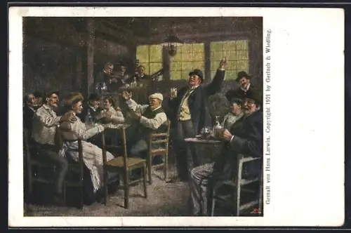 Künstler-AK Hans Larwin, Motiv aus einer Schankwirtschaft, Alt-Wiener Serie