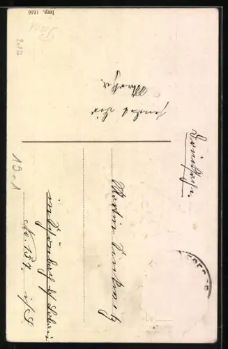 Präge-AK Blondes Kind schüttet einen Topf voller Geld um