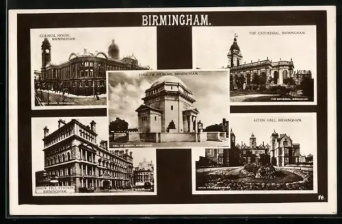 AK Birmingham, Snow Hill Station, Aston Hall, The Cathedral, Council House