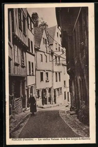 AK Morlaix /Finistère, Les vieilles Maisons de la Rue Longue-de-Bourette