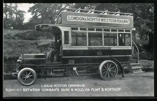AK London, L. & N.W. Motor Omnibus, running between Connah`s Quay and Mold