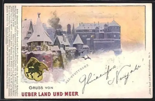 Lithographie Stuttgart, Stadtansicht