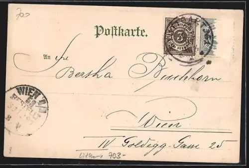 Lithographie Stuttgart, Stadtansicht