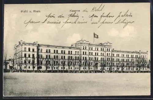 AK Kehl a. Rhein, Kaserne mit Freifläche