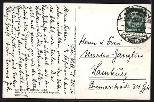 AK Fallingbostel, Liethbad, Becken mit Rutsche und Gebäude