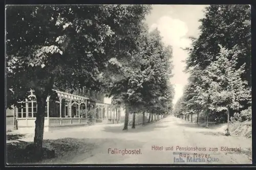AK Fallingbostel, Hotel und Pensionshaus zum Böhmetal, Inh. Martin Otto, mit Strasse