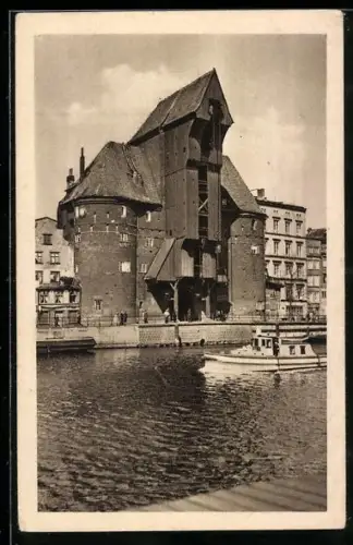 AK Danzig / Gdansk, Blick auf das Krantor