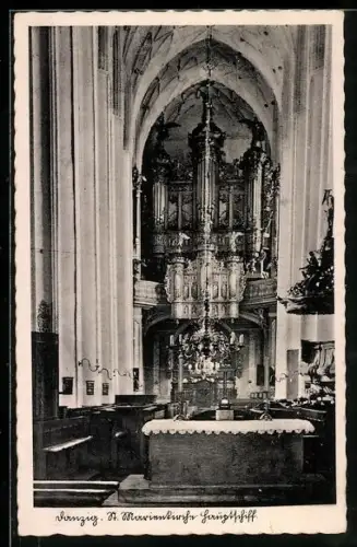 AK Danzig, St. Marienkirche, Hauptschiff