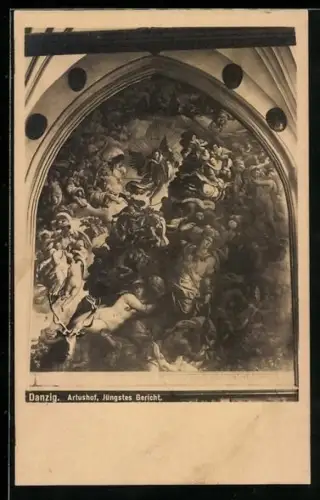 Künstler-AK Danzig, Wandgemälde im Artushof, Jüngstes Gericht