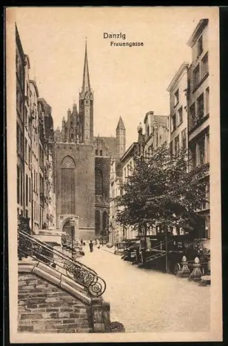 AK Danzig / Gdansk, Partie in der Frauengasse