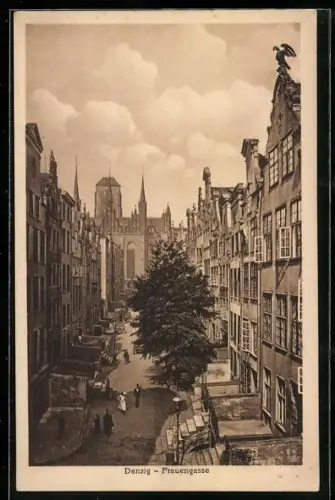 AK Danzig / Gdansk, Strassenblick in die Frauengasse