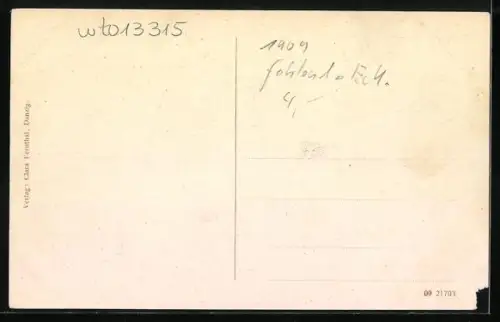 AK Danzig, Marienkirche mit Strassenpartie