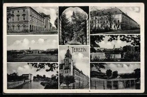 AK Terezín, Strassenpartie, Tor, Brücke