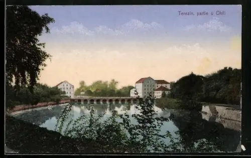 AK Theresienstadt / Terezin, Partie u Ohle