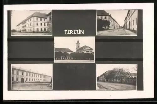 AK Terezín, Kirche, Strassenpartien