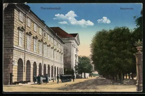 AK Theresienstadt, Hauptwache mit Soldaten
