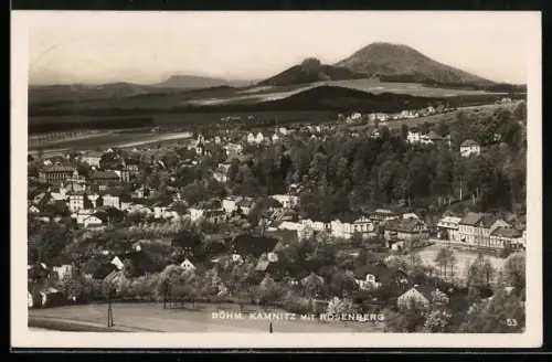 AK Böhm. Kamnitz, Teilansicht mit Rosenberg