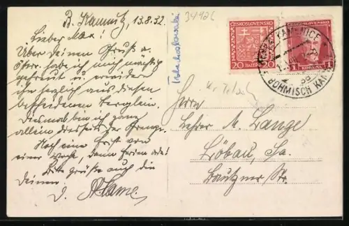 AK Böhm. Kamnitz, Teilansicht mit Rosenberg