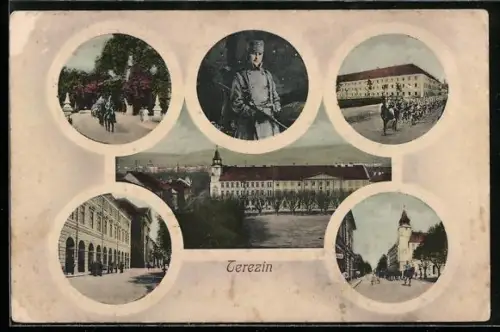 AK Terezin, Kaserne, Strassenpartie, Soldat