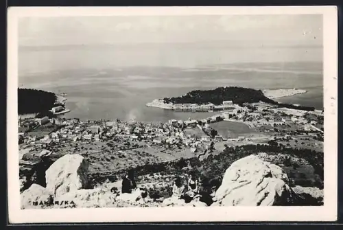 AK Makarska, Panorama mit Ausflüglern