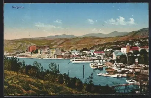 AK Kraljevica / Porto Re, Veduta generale, Dampfer