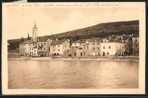 AK Crikvenica, Ortspartie mit Kirche
