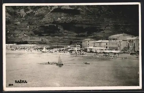 AK Baska, Panorama mit Hotel Velebit