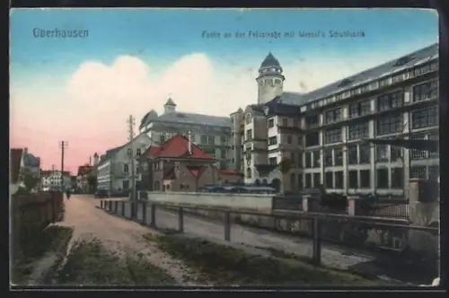 AK Oberhausen / Augsburg, Feldstrasse mit Schuhfabrik Wessel
