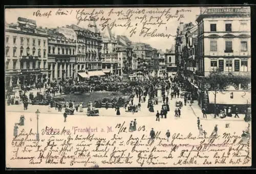 AK Frankfurt a. M., Mittwochskonzert auf dem Goetheplatz