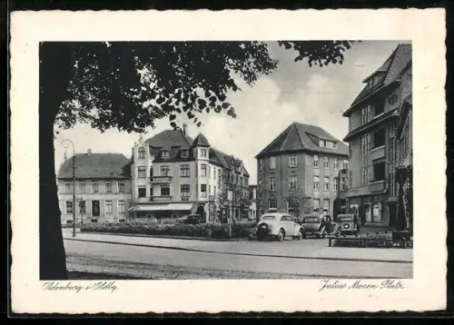 AK Oldenburg / O., Strassenpartie am Julius Mosen Platz