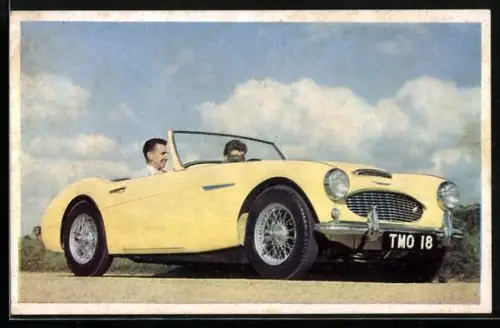 AK Auto Austin-Healey 3000 Cabriolet mit Paar bei einer Ausfahrt