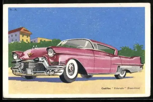 Künstler-AK Auto Cadillac Eldorado