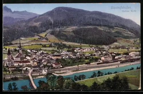 AK Bischofshofen, Ortsansicht aus der Vogelschau
