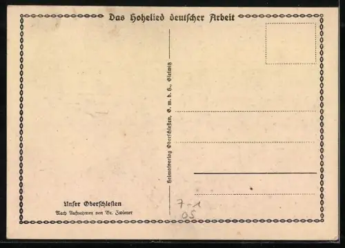 AK Dampf und Rauch über einer oberschlesischen Hütte