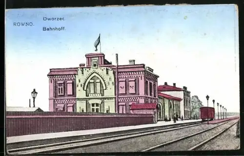 AK Rowno, Blick zum Bahnhof