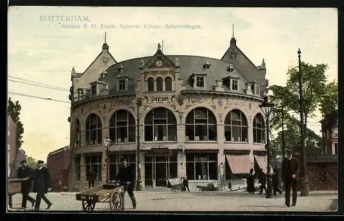 AK Rotterdam, Station Z. H. Electr. Spoorw. R`Dam-Scheveningen