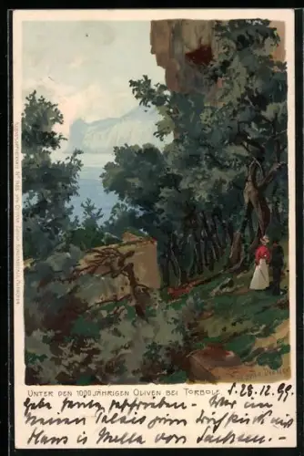 Künstler-AK Zeno Diemer: Torbole, unter den 1000-jährigen Oliven