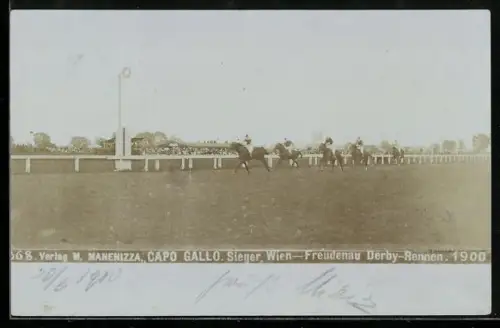 AK Wien-Freudenau, Derby-Rennen 1900, Sieger Capo Gallo, Pferdesport