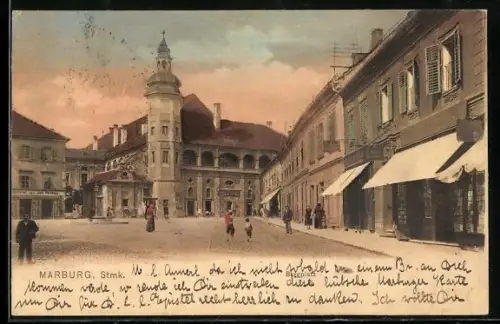AK Marburg /Stmk., Burgplatz