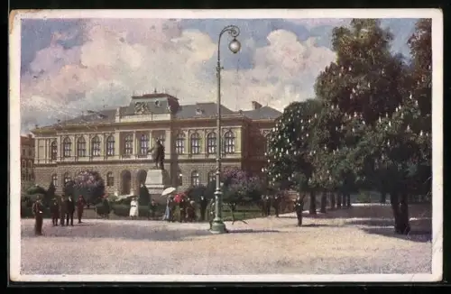 Künstler-AK Ljubljana / Laibach, Partie am Rudolfinum