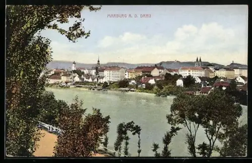 AK Marburg a. d. Drau, Totalansicht