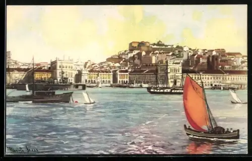 Künstler-AK Lisboa, Vista Parcial