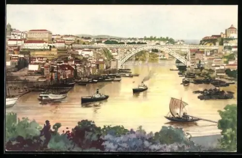 Künstler-AK Porto, Vista Parcial